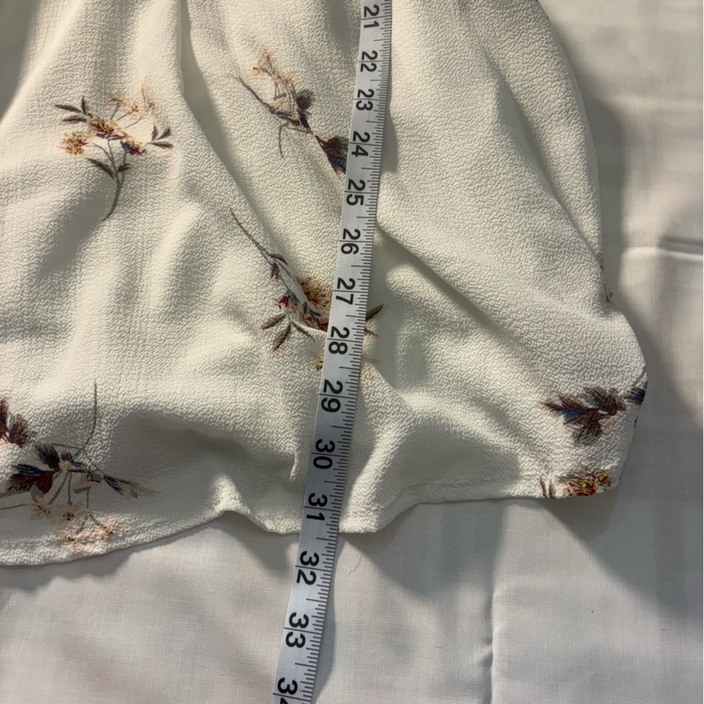 Romwe Cottagecore Off Shoulder Floral Dress Peasant Boho Mini Ivory M - Picture 8 of 11